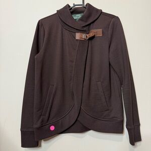 Lauren Ralph Lauren Brown Lauren Active Cardigan Style Sweater